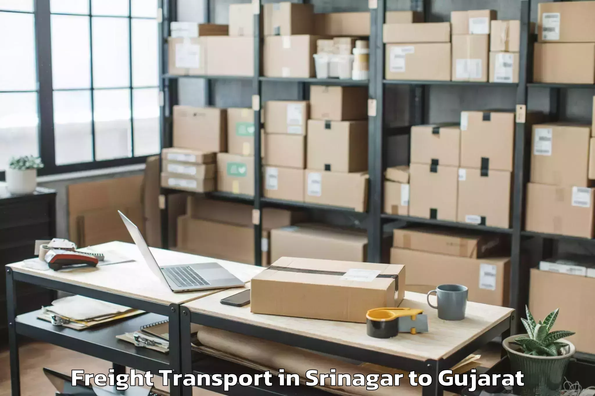 Leading Srinagar to Marwadi University Rajkot Freight Transport Provider